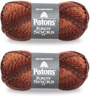 🧦 copper-colored patons kroy socks fx yarn, 2-pack - enhance your sock knitting projects! logo