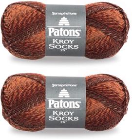img 1 attached to 🧦 Copper-Colored Patons Kroy Socks FX Yarn, 2-Pack - Enhance Your Sock Knitting Projects!