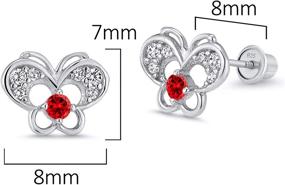 img 3 attached to Sterling Butterfly Zirconia Screwback Earrings