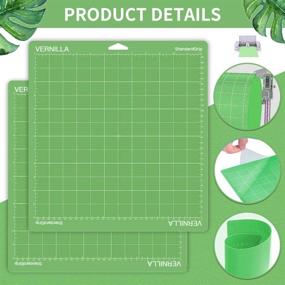 img 1 attached to 🔍 Enhance Your Crafting Experience with VERNILLA 3 pcs Variety Grip Cutting Mat 12x12 for Cricut ExploreAir 2 / Air/One - Ultimate Craft Mat Set in Multi Color