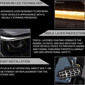 img 2 attached to 🚘 VLAND Full LED Headlight Assembly for LEXUS IS250 IS350, IS F, SEDAN C CF (2006-2013) - Sequential Turn Signal, Plug-and-Play Amber Light