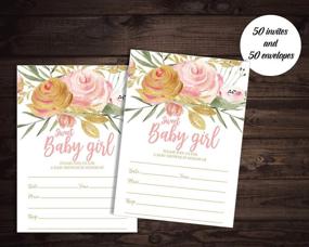 img 3 attached to 🎀 50 Pink Blush Sweet Baby Girl Shower Invitations: Elegant 5x7 Cards with Envelopes