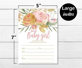 img 1 attached to 🎀 50 Pink Blush Sweet Baby Girl Shower Invitations: Elegant 5x7 Cards with Envelopes
