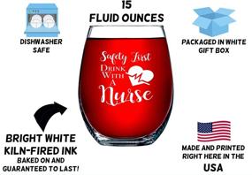 img 2 attached to Unique Nurse Gift: Safety First Nurse Stemless Wine Glass - 15 OZ Funny Gift for RNs, Nursing School Graduates, Coworkers and Christmas Ideas