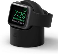 📱 подставка elago w2 для зарядки apple watch series 7/6/se/5/4/3/2/1 (45 мм, 44 мм, 42 мм, 41 мм, 40 мм, 38 мм) - режим ночного столика, черный логотип