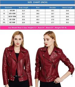 img 2 attached to Jhichic Womens Asymmetric Leather Motorcycle Women's Clothing and Coats, Jackets & Vests