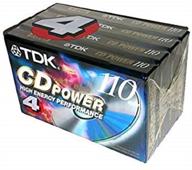 🎵 новые 4-пакеты tdk cd power 110 type ii (cro2) high bias blank audio cassette tapes логотип