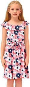 img 1 attached to BesserBay Girl's Off Shoulder Floral Midi Dress - Stylish and Comfortable for Ages 3-14!