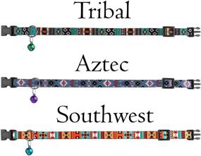 img 3 attached to 🐱 Double Pack: Tribal Aztec Southwest Cat Collar Set - Adjustable, Breakaway, Safety Collars for Cats and Kittens