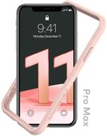 🦏 rhinoshield bumper case for iphone 11 pro max - crashguard nx: slim, shock absorbent, 11ft drop protection - blush pink logo