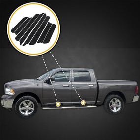 img 3 attached to 🚗 Red Hound Auto Custom Fit Door Sill Entry Guards Scratch Shield 2009-2018 for Dodge Ram 1500 Crew Cab &amp; 10-19 2500 3500 8-piece Kit Threshold Protector Paint Protection