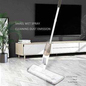 img 3 attached to 🧹 Efficient Floor Cleaning with G.CHEN Microfiber Spray Mop: Reusable Washable Pads and Squeegee Included (White)