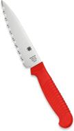 🔪 spyderco lightweight kitchen utility knife with mbs-26 stainless steel blade – efficient and durable cooking knife logo