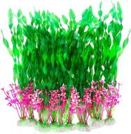 🐠 cousduobe 12 pcs artificial seaweed water plants: enhance your aquarium with green upgrade – home and office fish tank decorations logo