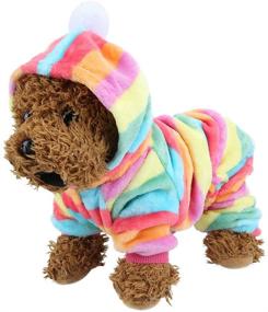 img 4 attached to 🐶 Felenny Dog Costume Pet Hoodies Clothes Winter Warm Flannel Pajamas Fashion Soft PJS Jumpsuit Outfits for Dogs Cats