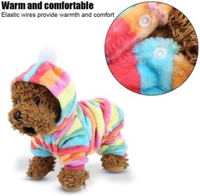 img 3 attached to 🐶 Felenny Dog Costume Pet Hoodies Clothes Winter Warm Flannel Pajamas Fashion Soft PJS Jumpsuit Outfits for Dogs Cats