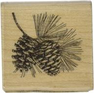 🌲 inkadinkado pinecone fall wood stamp for arts and crafts: 1.5'' x 1.5'' - premium quality! logo