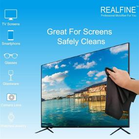 img 2 attached to 🧽 REALFINE Lens Cleaning Cloths - Safely Clean Eyeglasses, Camera Lenses and Electronics Screens - Non-Scratch Microfiber Cloth (Extra Large Pack)