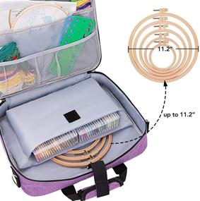 img 2 attached to 🧵 Convenient AFUOWER Embroidery Kit Organizer Bag: Perfect Storage Solution for Embroidery Projects and Hoops