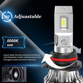 img 3 attached to 🔆 KOOMTOOM HB3 LED Headlight Bulbs 9005, 5000K 64W 400% Super Brighter LED Headlights Conversion Kit Warm White IP65 Rated, Pack of 2