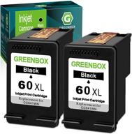 greenbox remanufactured ink cartridge replacement hp 60xl 60 xl for photosmart c4680 d110 deskjet d1660 d2530 d2680 f2430 f4210 (2 black) logo