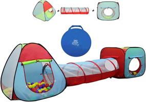 img 4 attached to 👧 Kiddey Children's Dual Tunnel Set - 3 Piece