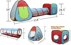 img 1 attached to 👧 Kiddey Children's Dual Tunnel Set - 3 Piece