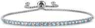 💎 tirafina gemstone and lab-created white sapphire bolo bracelet, sterling silver, easy-on easy-off, adjustable length (6, 7, and 8-inch wrist sizes) logo