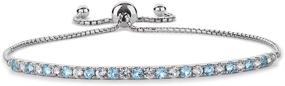 img 4 attached to 💎 Tirafina Gemstone and Lab-Created White Sapphire Bolo Bracelet, Sterling Silver, Easy-On Easy-Off, Adjustable Length (6, 7, and 8-inch Wrist Sizes)