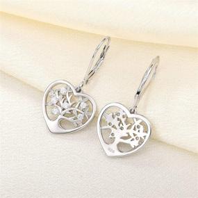 img 1 attached to 🌳 JO WISDOM 925 Sterling Silver CZ Tree of Life Earrings