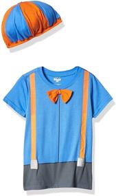 img 4 attached to 🎩 Blippi Roleplay Shirt and Hat Set: Exquisite Bow Tie and Suspenders Included