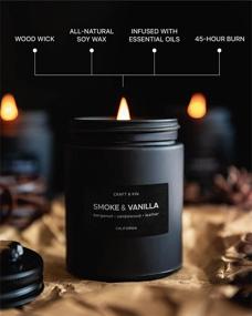 img 1 attached to Мужские ароматические свечи: Дым и ванильная ароматерапия для мужчин, долго держащийся домашний аромат