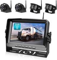 📷 fookoo hd 1080p wireless backup camera system: 9" quad split screen, ip69 waterproof rear view cameras, parking lines - ideal for furrion rv/trailer/truck - dw9t4 logo