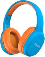 🎧 zamkol kids bluetooth wireless headphones - 40 hours playtime, foldable stereo wireless headset with mic, safe volume limit 85db - for pc, cell phones, tv, ipad (blue) logo
