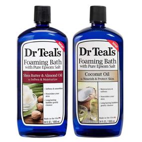 img 4 attached to 🛀 Dr Teal's Foaming Bath Combo Pack: Moisturizing Shea Butter & Almond Oil + Nourishing Coconut Oil - 68 fl oz Total