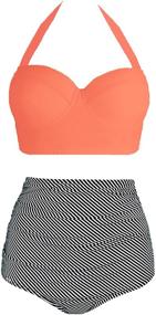 img 4 attached to 👙 Amourri Vintage Underwire Waisted Swimsuit: Flattering and Stylish Women's Clothing for Summer