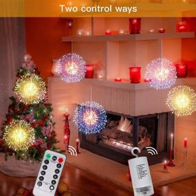 img 3 attached to 🌼 200 LED Dandelion Fairy String Lights: Dimmable Remote Control, Waterproof Copper Wire Starburst Lights for Patio Party Christmas Decor