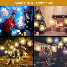 img 1 attached to 🌼 200 LED Dandelion Fairy String Lights: Dimmable Remote Control, Waterproof Copper Wire Starburst Lights for Patio Party Christmas Decor