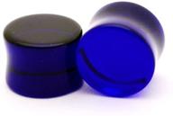 blue sapphire glass plugs inch logo