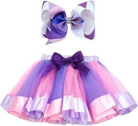 img 4 attached to BGFKS Layered Rainbow Hairbow Lining Girls' Clothing in Skirts & Skorts