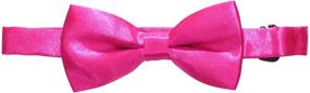 img 1 attached to SEO-Enhanced Solid Fuchsia Bowtie for Boys - American Exchange Bow Ties