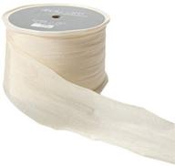 🎀 may arts ivory 1" solid wrinkled ribbon: 50 yd roll – elegant and durable gift wrapping ribbon logo