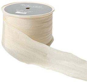 img 1 attached to 🎀 May Arts Ivory 1" Solid Wrinkled Ribbon: 50 yd Roll – Elegant and Durable Gift Wrapping Ribbon