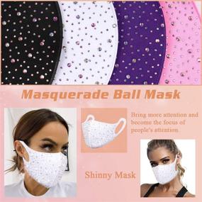 img 1 attached to 💎 Dazzling Rhinestone Sequin Sparkle Face Mask for Women - Glitter Bling Diamond Bedazzled Crystal Decorative Mask
