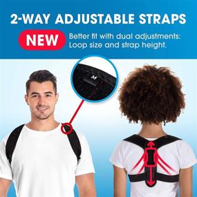 img 1 attached to 👕 B2B Black Neoprene Posture Corrector for Men and Women – Relieve Back, Shoulder, and Neck Pain with Adjustable Body Trainer and Bag