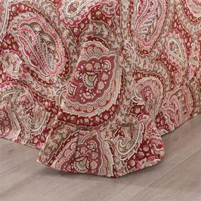 img 2 attached to 🌺 FADFAY Luxury Paisley Sheets Set King: Classy Red and Gold Floral Farmhouse Bedding - Elegant Red Paisley Bedding Set 100% Cotton: Super Soft, Hypoallergenic, Deep Pocket Fitted Sheet - 4-Pieces, King Size