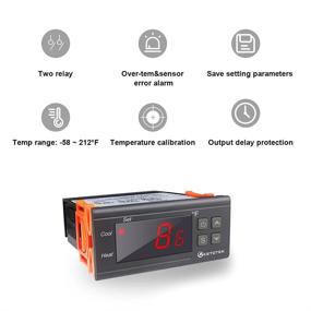 img 2 attached to 🌡️ KETOTEK STC-1000 Digital Temperature Controller Thermostat 110V Fahrenheit 2m Waterproof Sensor Heating Cooling LED Temp Control Dual Relay Incubator Aquarium