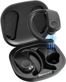 img 4 attached to 🎧 Sewowibo Wireless Earbuds Sports: Bluetooth 5.0 Earhooks Headset with Deep Bass, IPX7 Waterproof, Noise Cancelling, 48H Playtime - Perfect for Workout Running