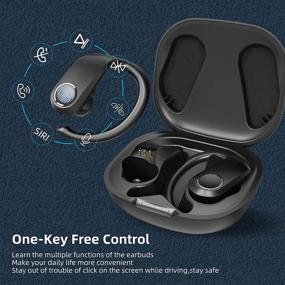 img 3 attached to 🎧 Sewowibo Wireless Earbuds Sports: Bluetooth 5.0 Earhooks Headset with Deep Bass, IPX7 Waterproof, Noise Cancelling, 48H Playtime - Perfect for Workout Running