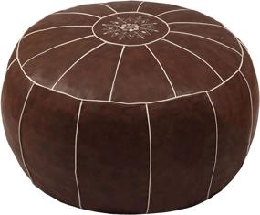 img 4 attached to ZEFEN Decorative Pouf Foot Stool: Versatile Leather Ottoman for Storage, Resting, and Fashionable Seating in Living Rooms, Bedrooms, Kids Rooms, and Weddings (Saddlebrown)